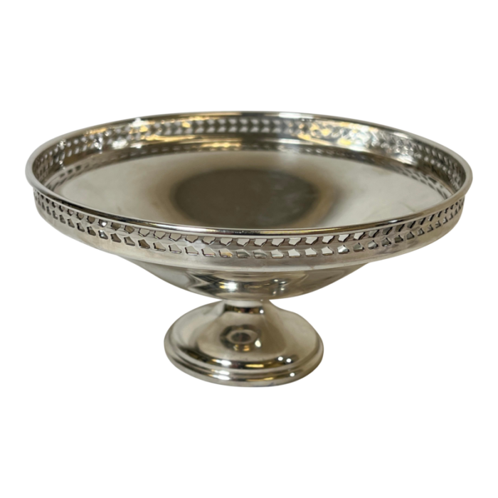 antique art deco walker and hall silver plate pedestal comport 212866 made in england circa 1919 1486