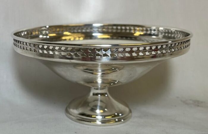 antique art deco walker and hall silver plate pedestal comport 212866 made in england circa 1919 3374