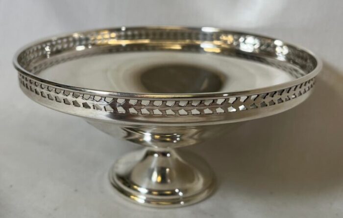 antique art deco walker and hall silver plate pedestal comport 212866 made in england circa 1919 4396