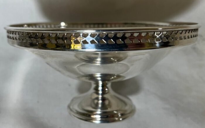 antique art deco walker and hall silver plate pedestal comport 212866 made in england circa 1919 7760