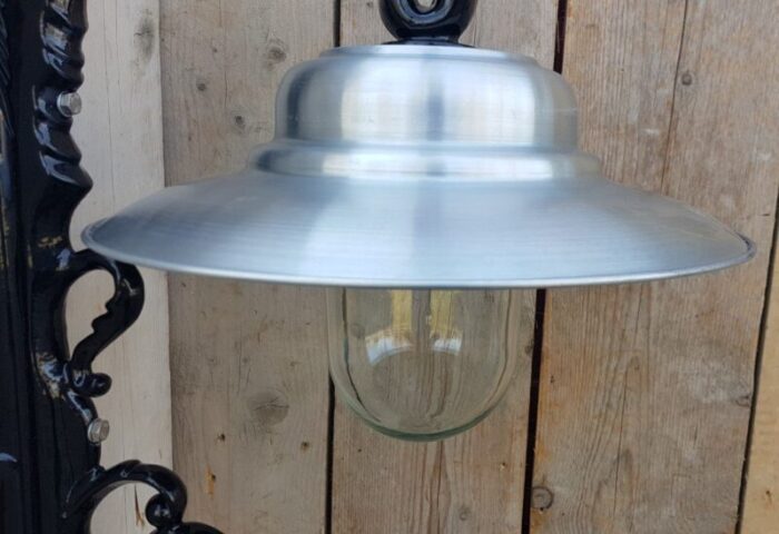 antique art nouveau black zinc wall lantern 5