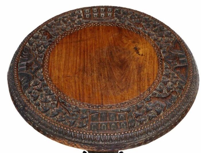 antique burmese anglo indian finely carved pedestal table 2259