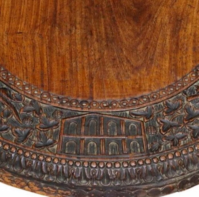 antique burmese anglo indian finely carved pedestal table 9294