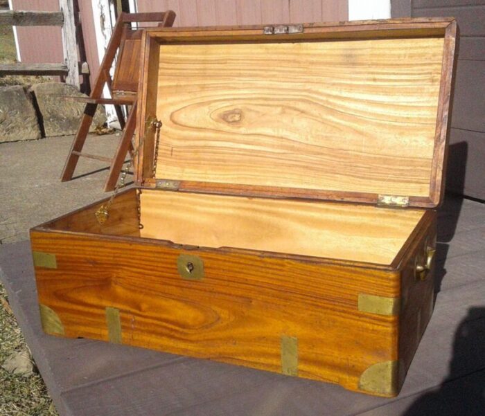 antique camphor campaign trunk england 1850s 2151