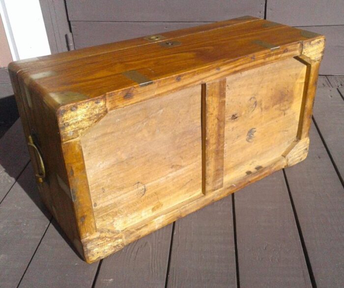 antique camphor campaign trunk england 1850s 3996