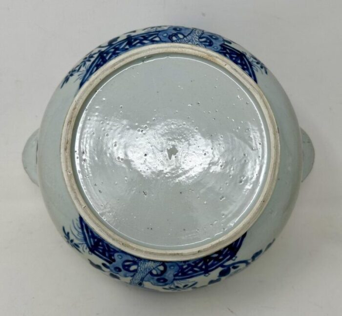 antique chinese export porcelain blue white chien lung soup tureen centerpiece 2136