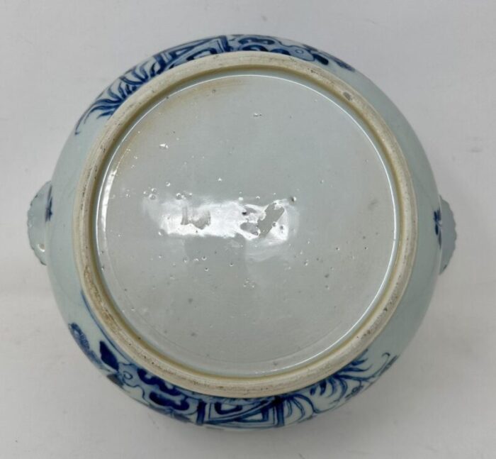 antique chinese export porcelain blue white chien lung soup tureen centerpiece 3669