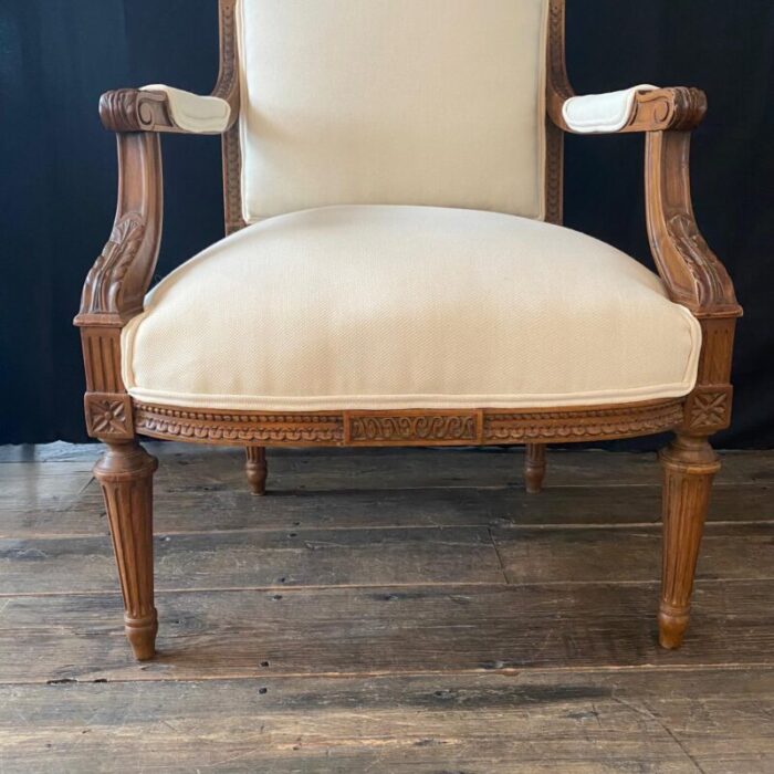 antique french 19th century neoclassical louis xvi carved armchairs a pair 3180