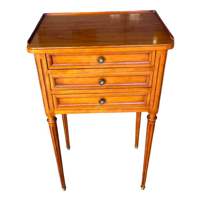 antique french louis xvi style walnut nightstand 6242