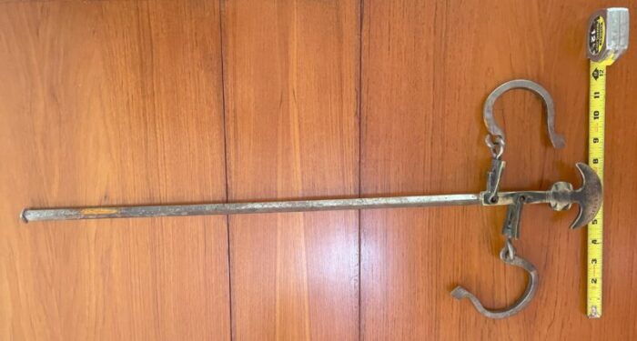 antique greek decorative butchers steelyard weighing instrument 1218