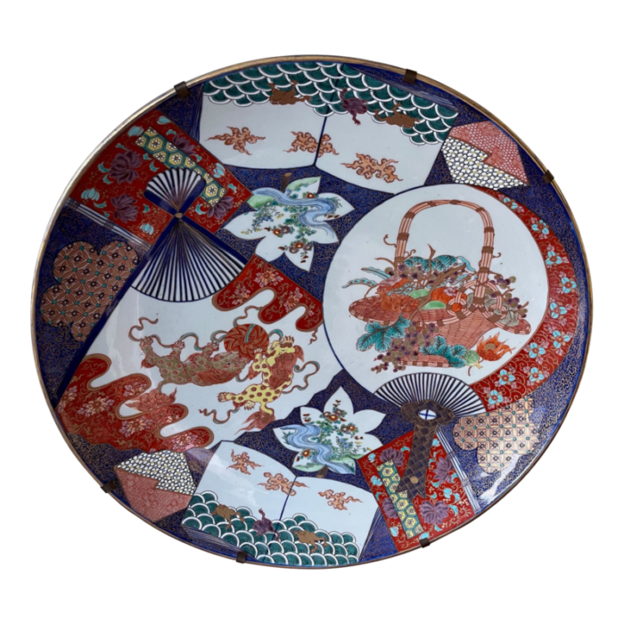 antique imari charger circa 1800 signed 0403