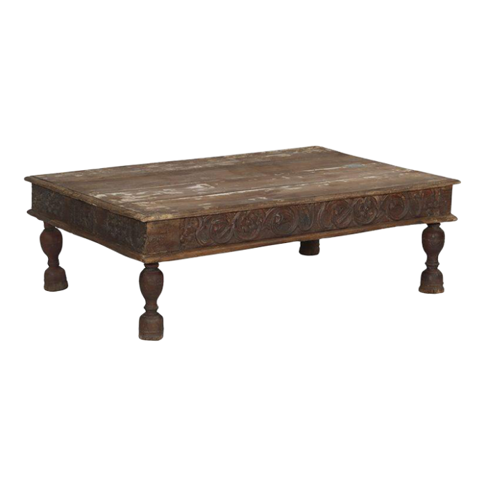 antique indian teak wood low table 2550