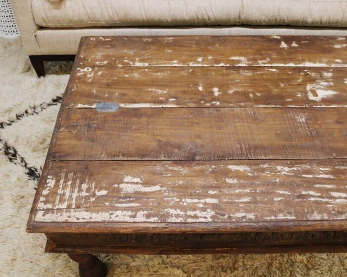 antique indian teak wood low table 6578