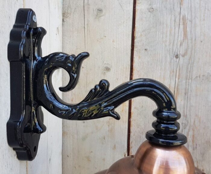 antique italian black copper wall lantern 4