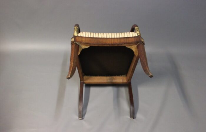 antique mahogany and brass armchair 1830s 9