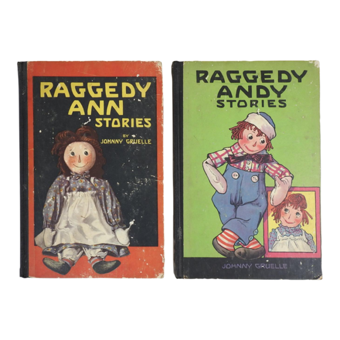 antique raggedy ann and andy childrens books a pair 8778