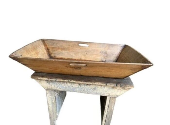 antique rustic wood box container tray 7962