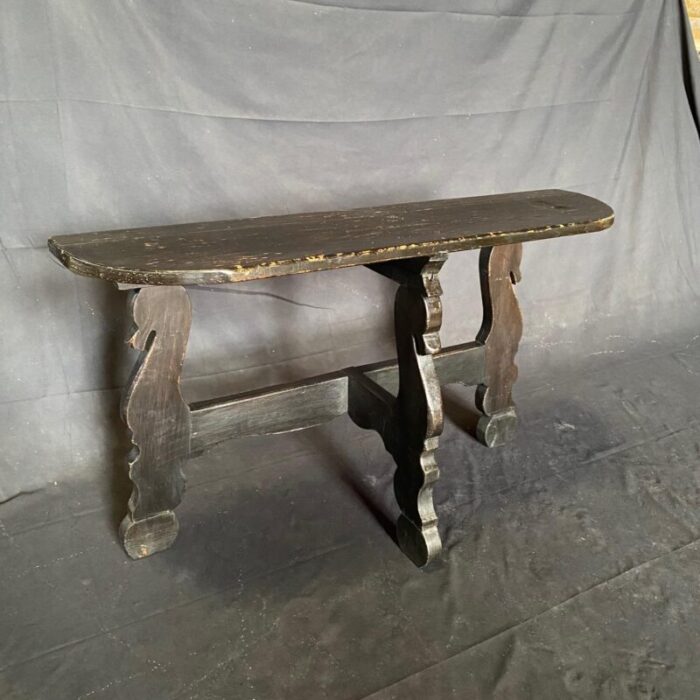 antique spanish ebony demilune tables consoles or side tables a pair 7684