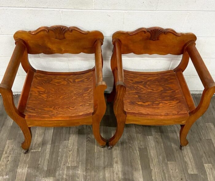 antique victorian renaissance revival style saddle or sling armchairs pair 2148