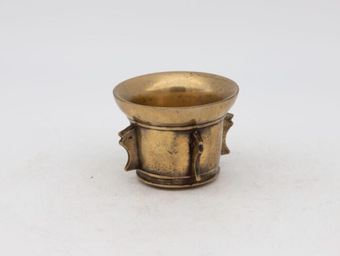 antique vintage brass mortar 1730