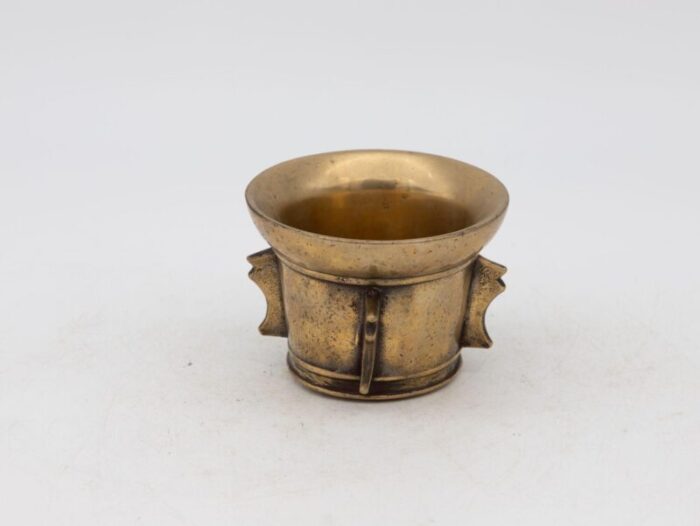 antique vintage brass mortar 6652