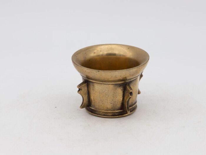 antique vintage brass mortar 8506