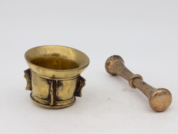 antique vintage brass mortar and pestle 3731