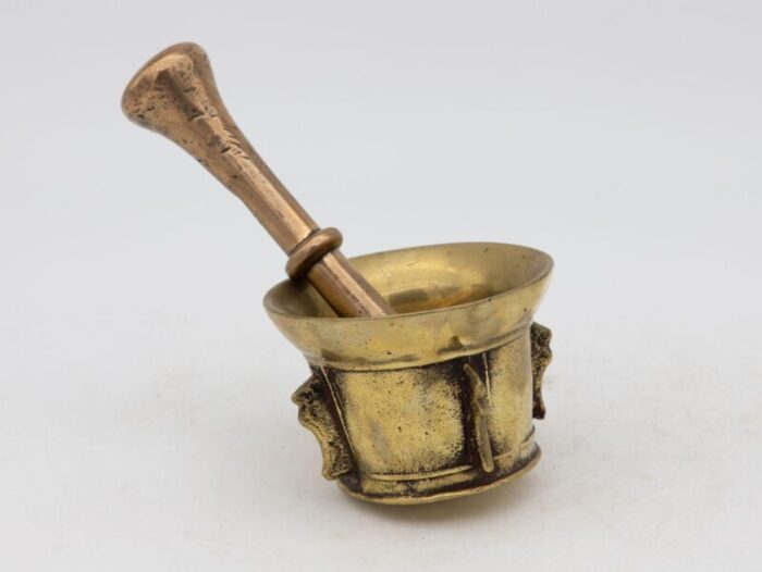 antique vintage brass mortar and pestle 3823