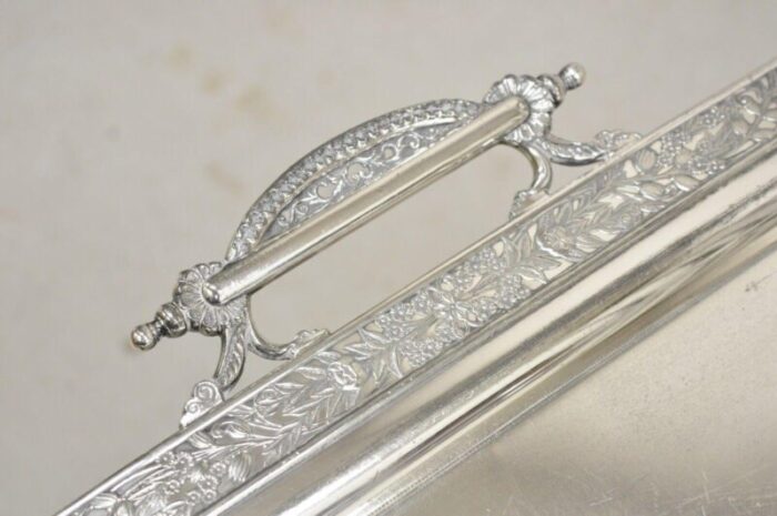 antique wilcox victorian aesthetic movement silver plated serving platter tray 6325