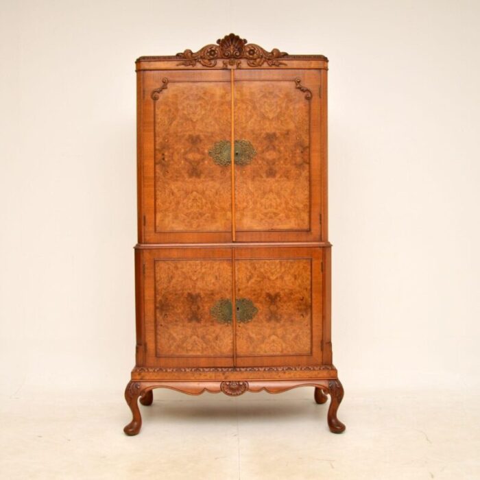 antique burr walnut cocktail drinks cabinet 2 master