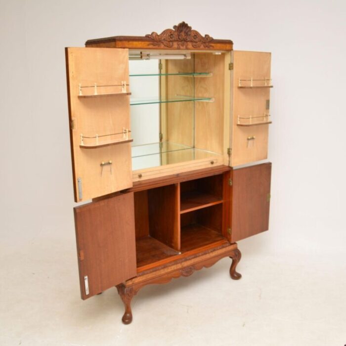 antique burr walnut cocktail drinks cabinet 7 master