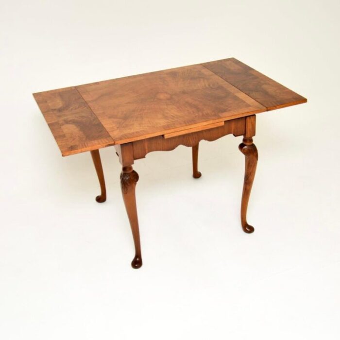 antique burr walnut draw leaf dining table 2 master