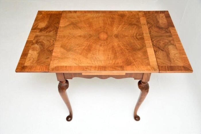 antique burr walnut draw leaf dining table 5 master