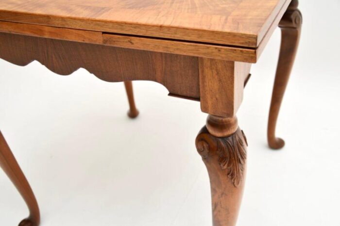 antique burr walnut draw leaf dining table 7 master