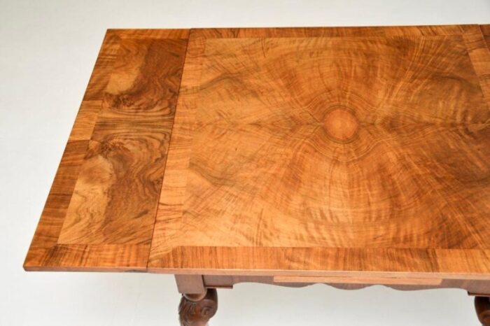 antique burr walnut draw leaf dining table 8 master