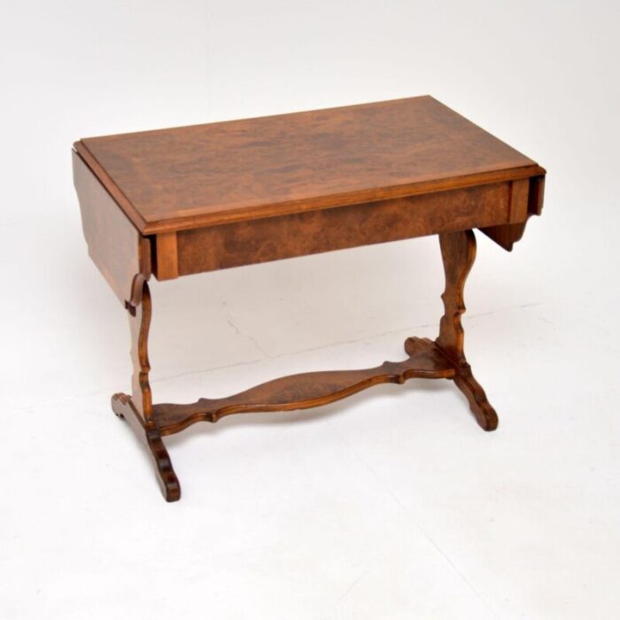 antique burr walnut drop leaf coffee table 12 master