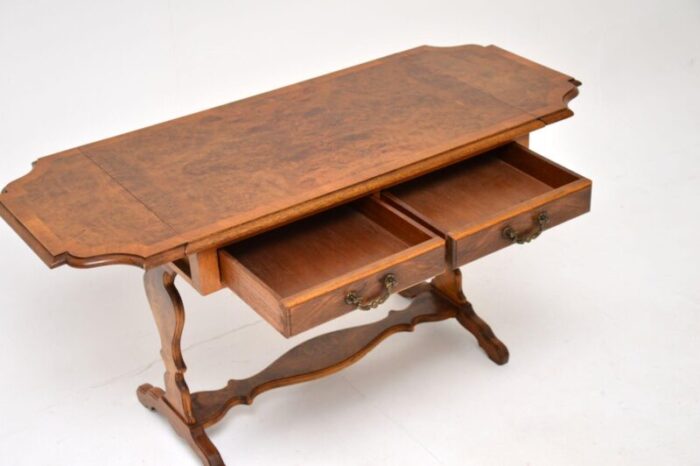 antique burr walnut drop leaf coffee table 9 master