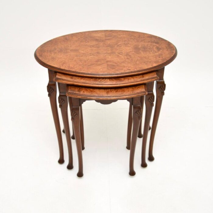 antique burr walnut nest of tables 2 1 master