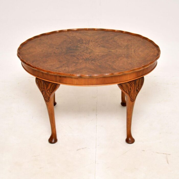 antique burr walnut pie crust coffee table 2 master