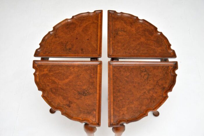 antique edwardian walnut pie crust nest coffee table 11 master