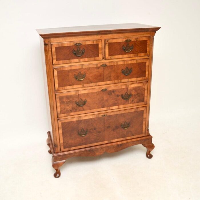 antique georgian burr walnut chest of drawers 1 master