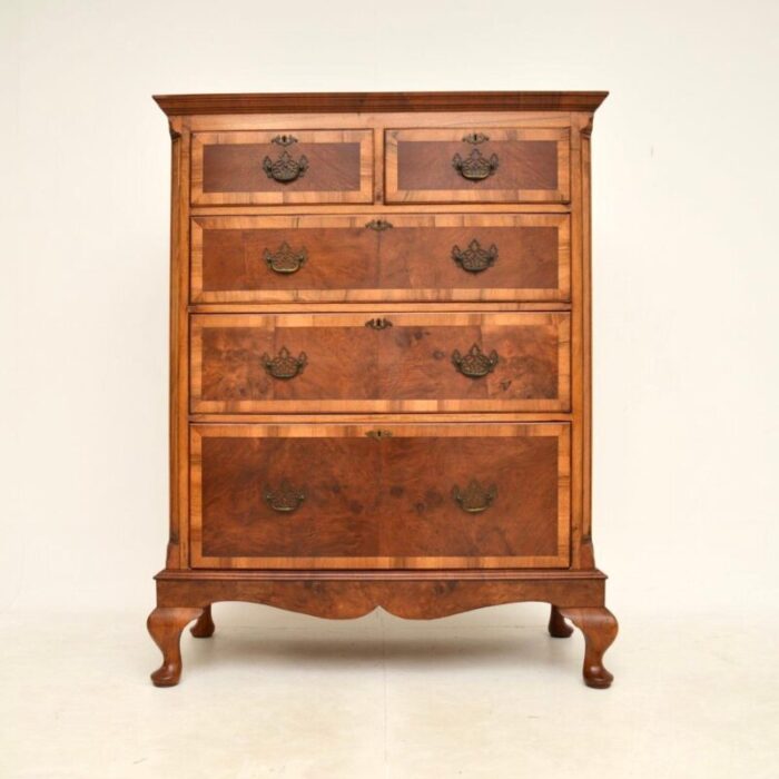 antique georgian burr walnut chest of drawers 2 master