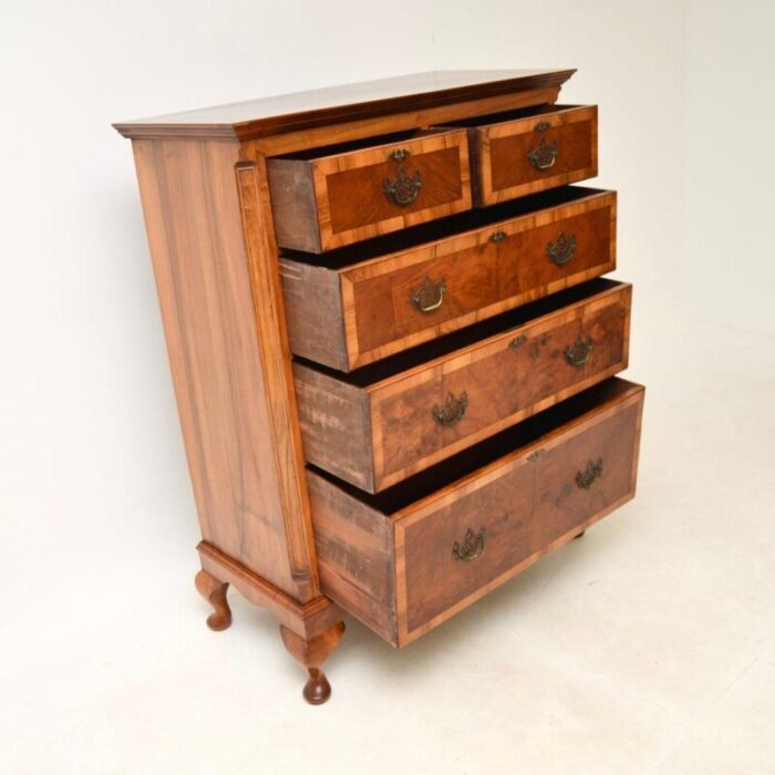 antique georgian burr walnut chest of drawers 7 master