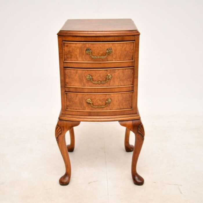 antique walnut bedside cabinet chest on legs 2 master