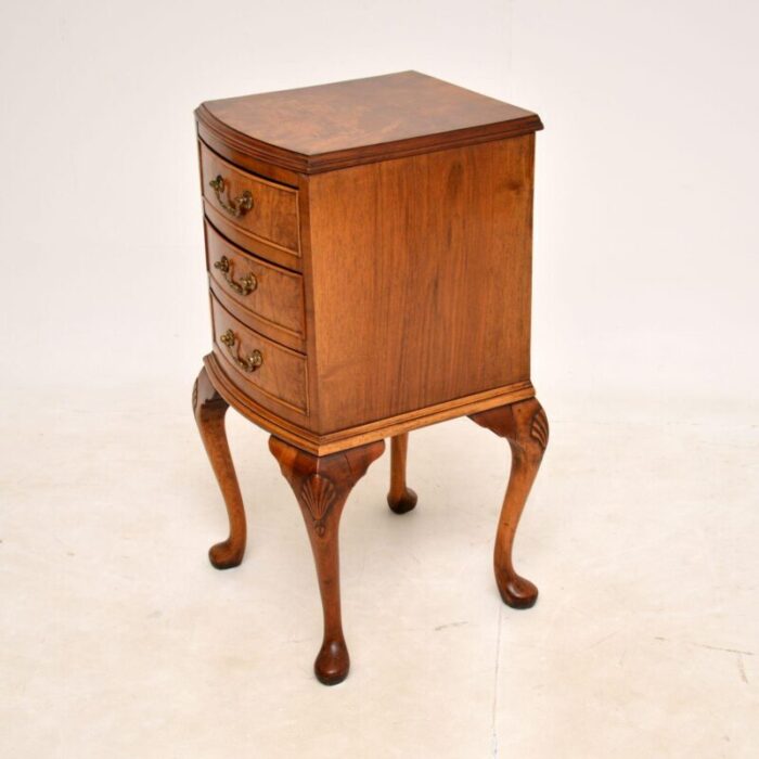 antique walnut bedside cabinet chest on legs 5 master