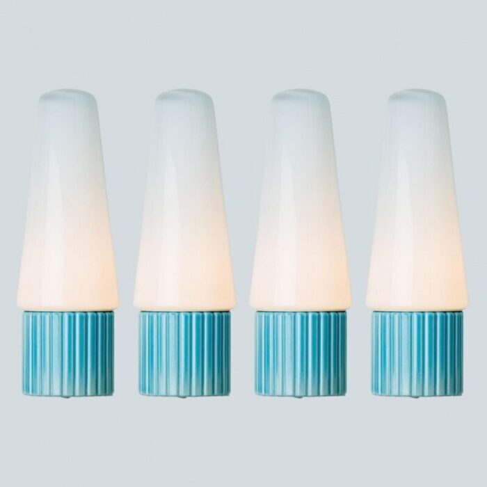 aqua ceramic opaline glass wall light sweden 1960s 2