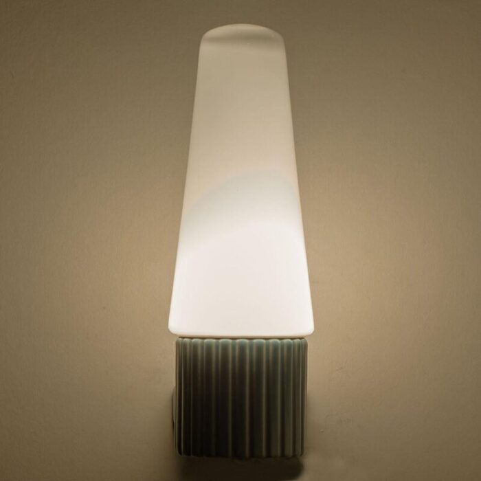 aqua ceramic opaline glass wall light sweden 1960s 7