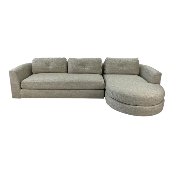 arhaus curved right arm facing chaise 2 piece sectional 5309