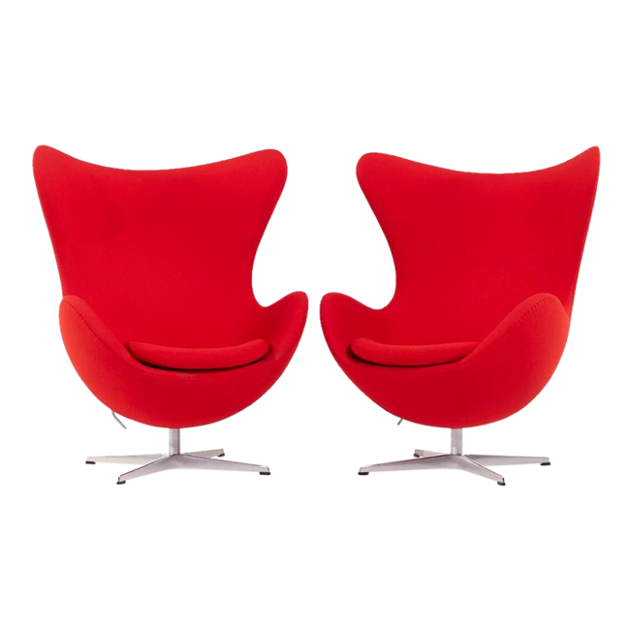 arne jacobsen for fritz hansen mid century egg chair pair 4135