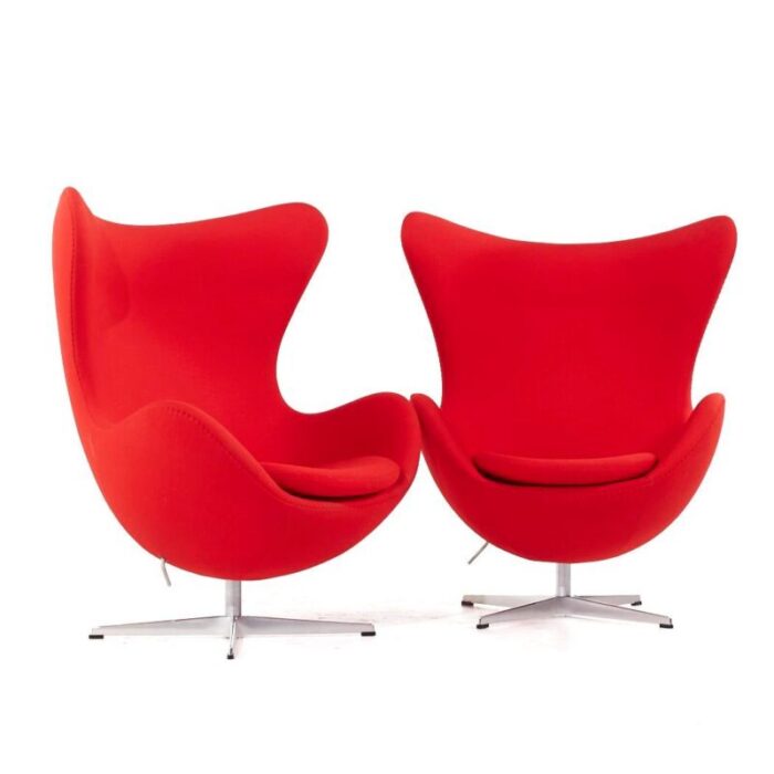 arne jacobsen for fritz hansen mid century egg chair pair 5237